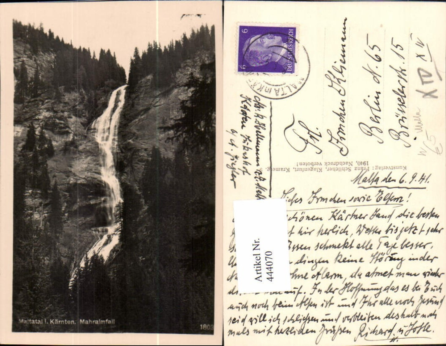 444070,Maltatal b. Malta in Carinthia Mahralmfall waterfall