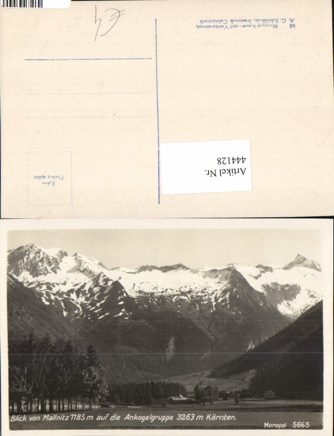 444128, View from Mallnitz of the Ankogel Group mountain scenery
