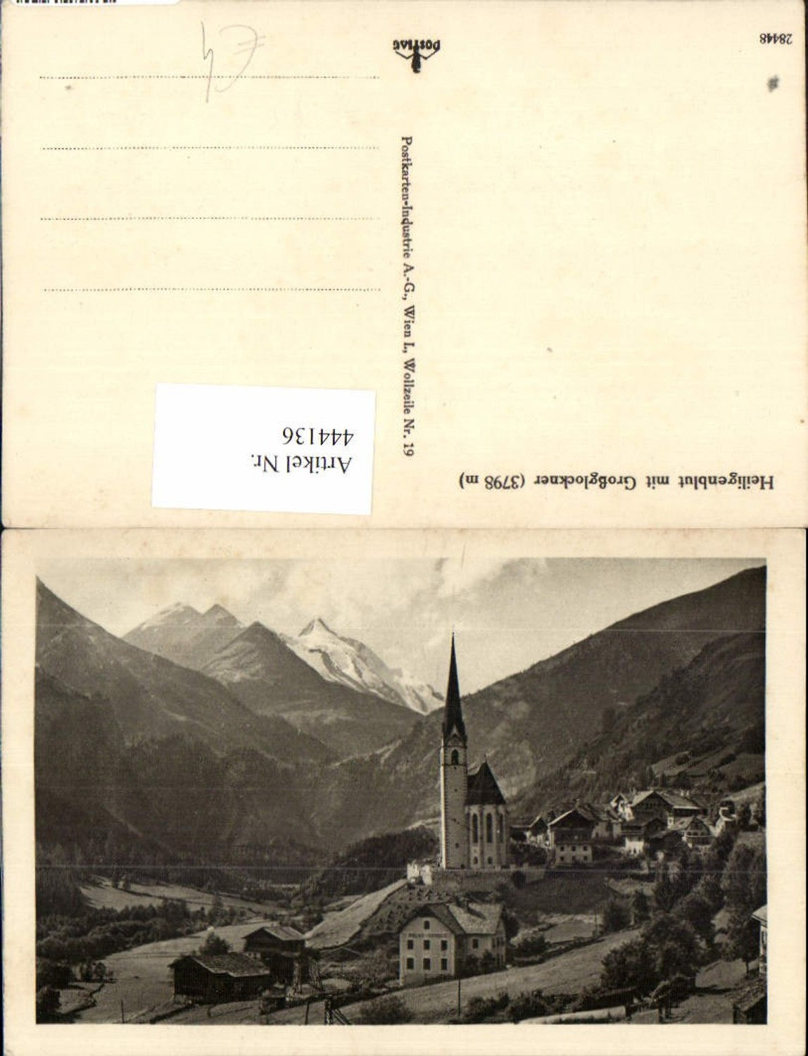 444136, Heiligenblut Total view with Großglockner mountain backdrop