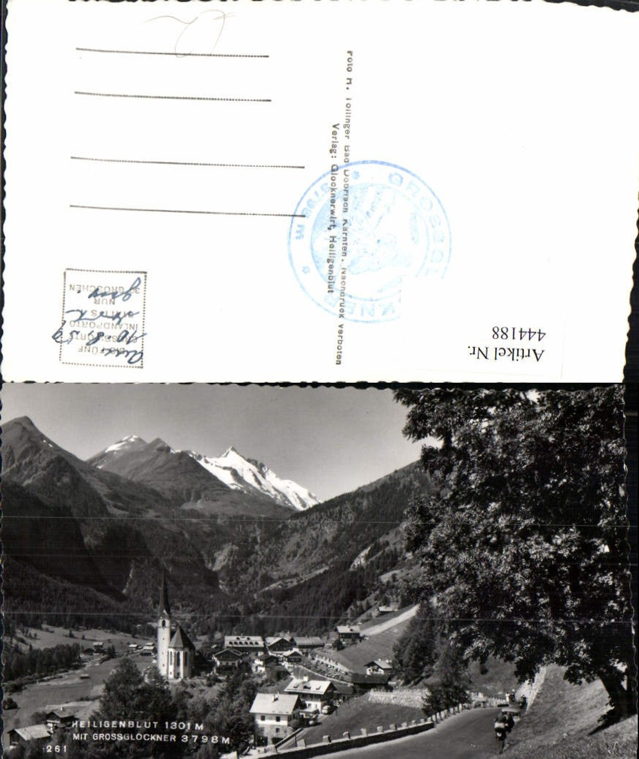 444188, Heiligenblut Total view with Großglockner mountain backdrop