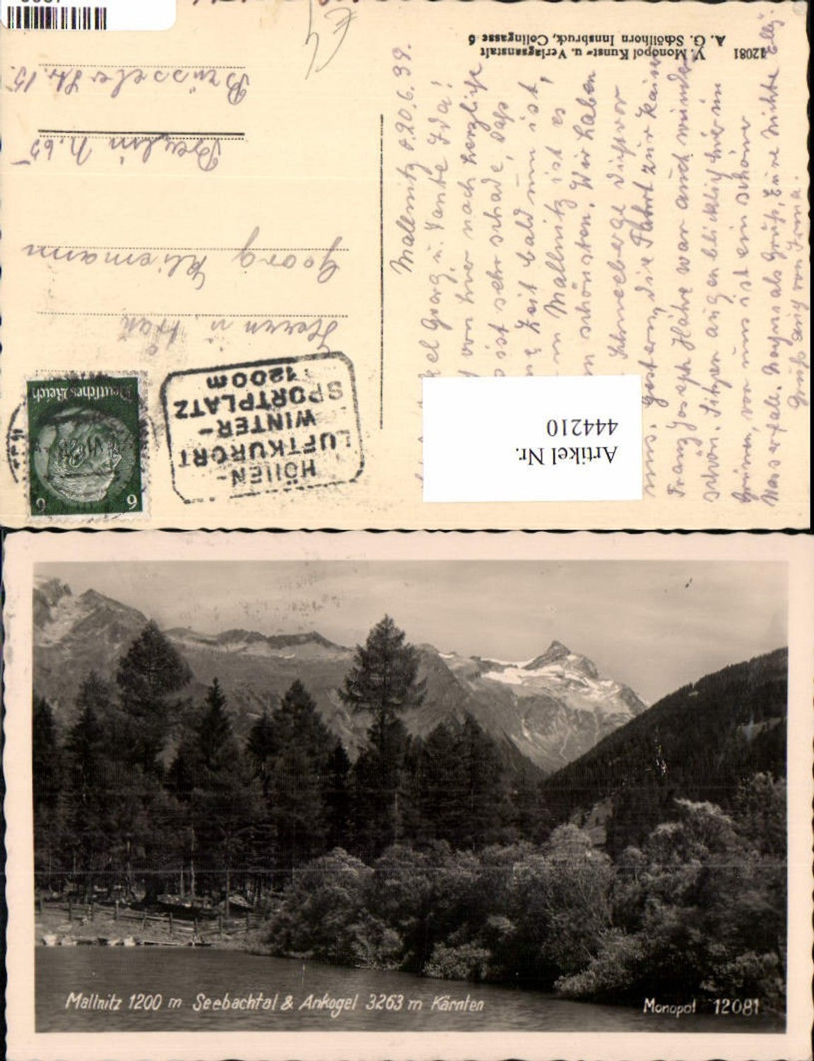 444210, Mallnitz Seebachtal and Ankogel mountain backdrop