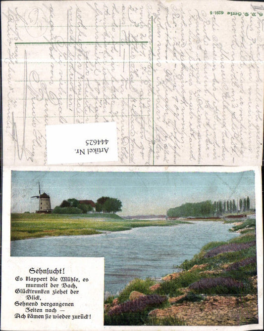 444625, Windmill Landscape Text Longing