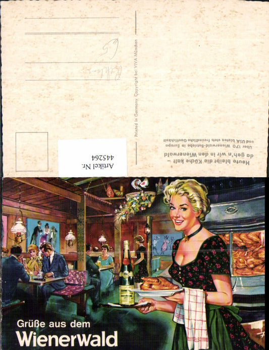445264, Artist Ak Advertising Wienerwald Restaurant Food