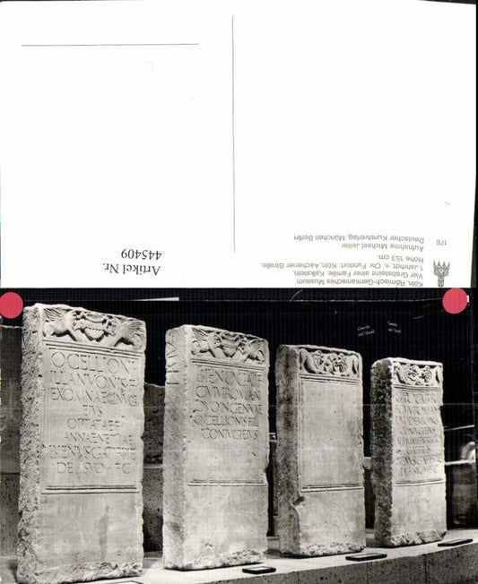 445409,Antiquity Cologne Roman-Germanic Museum Four Gravestones Death