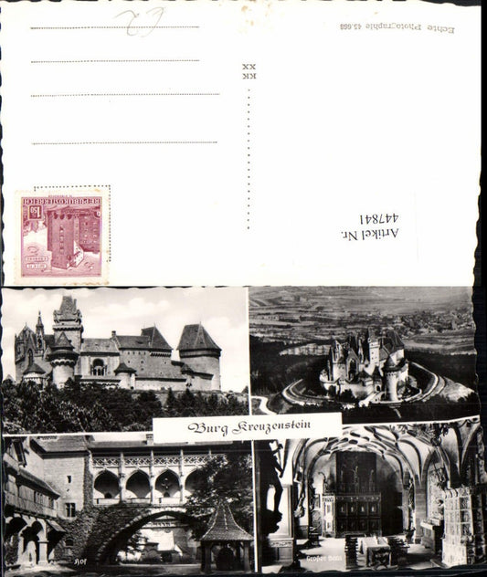 447841, Kreuzenstein Castle near Leobendorf, Courtyard, Great Hall, Multi-view postcard