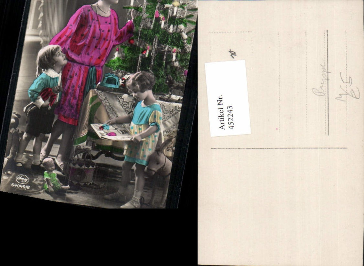 452243, Christmas Mother Children Christmas Tree Dolls
