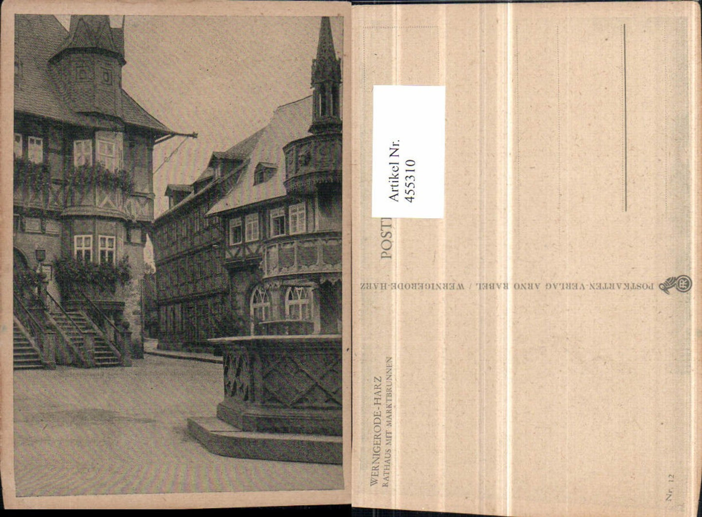 455310, Wernigerode in the Harz Mountains, Town Hall with Market Fountain