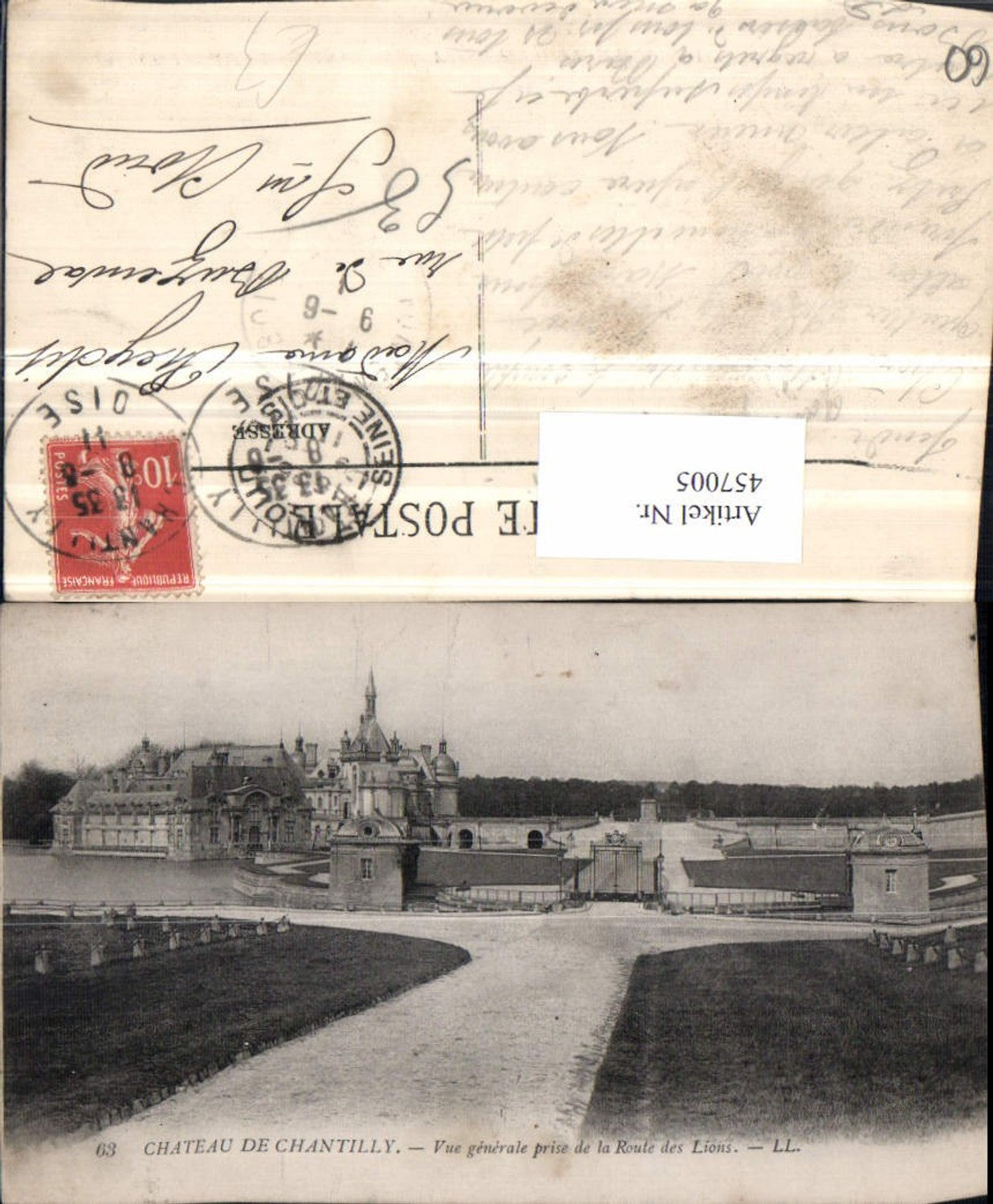 457005,Picardie Oise Chateau de Chantilly Castle