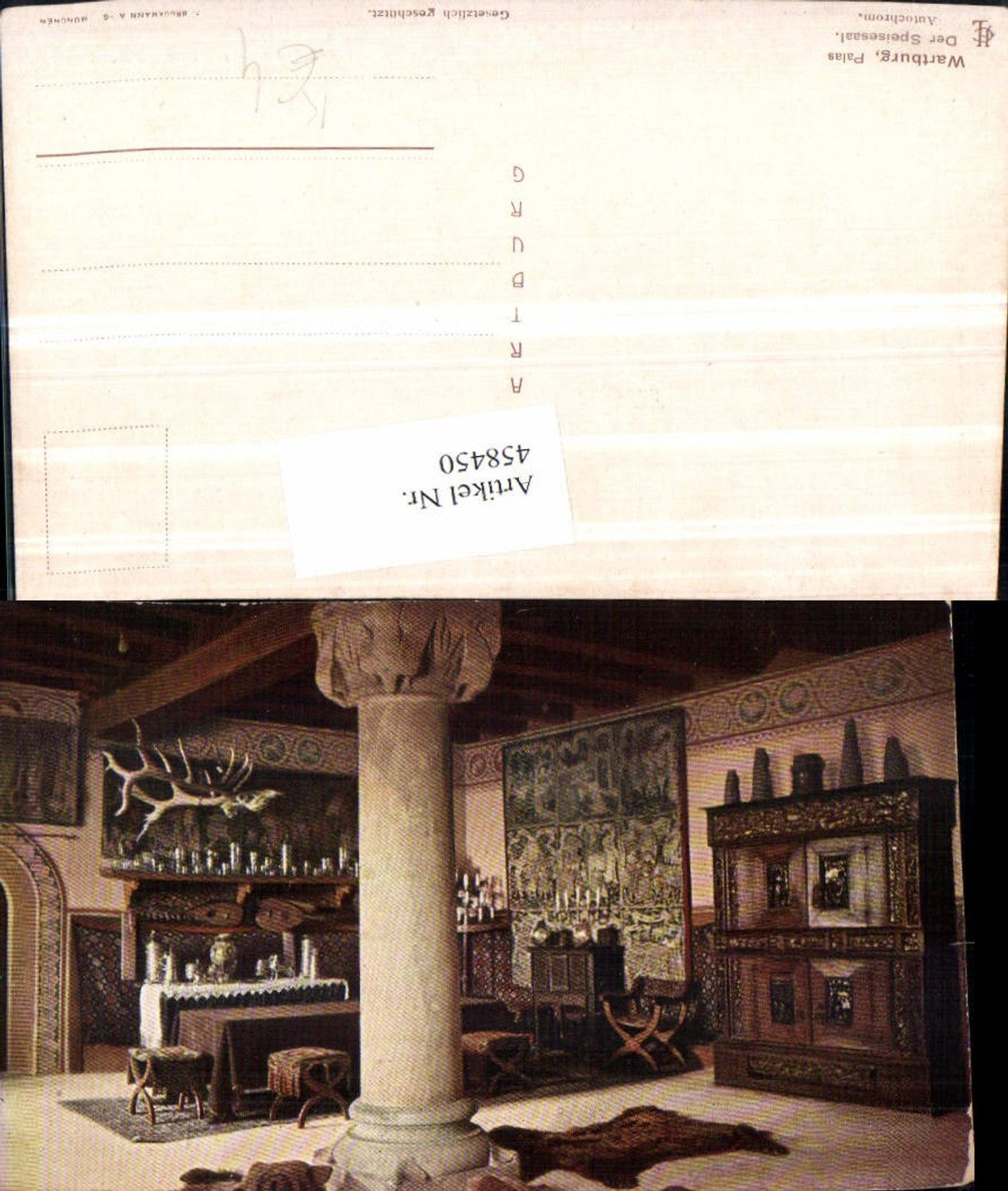 458450,Künstler AK Eisenach Wartburg Burg Palas Speisesaal