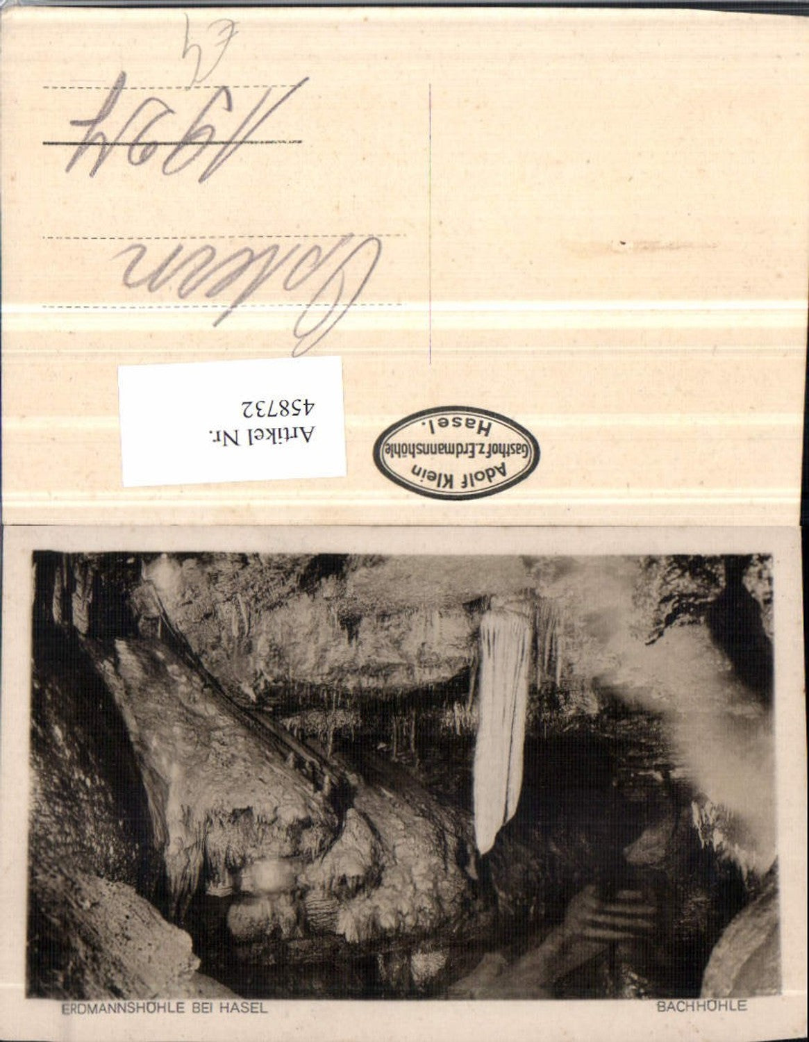 458732, Erdmannshöhle near Hasel Bachhöhle Cave
