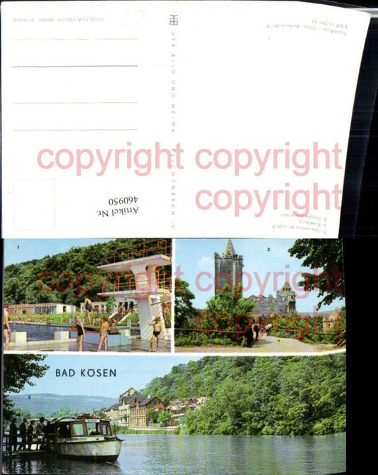460950, Bad Kösen Swimming Pool Rudelsburg Multi-image postcard pub VEB