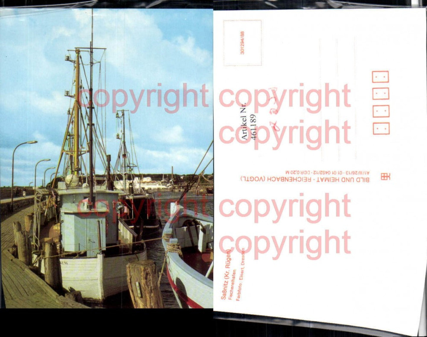 461189, Sassnitz Fishing Port Harbor Boats pub VEB 