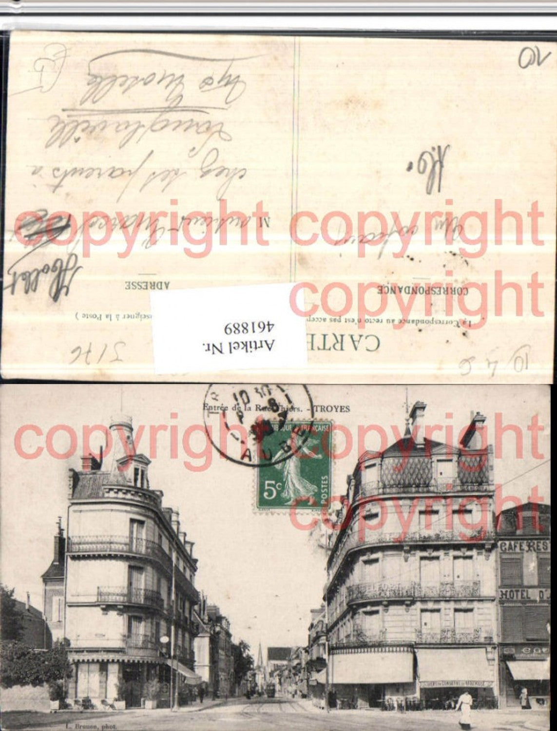 461889,Champagne-Ardenne Aube Troyes Rue Thiers Straßenansicht