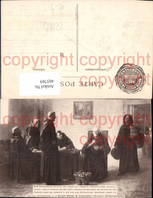 465769, advertisement Moet &amp; Chandon Champagne sparkling wine Pom Perignon Abbaye d Hautvillers monks
