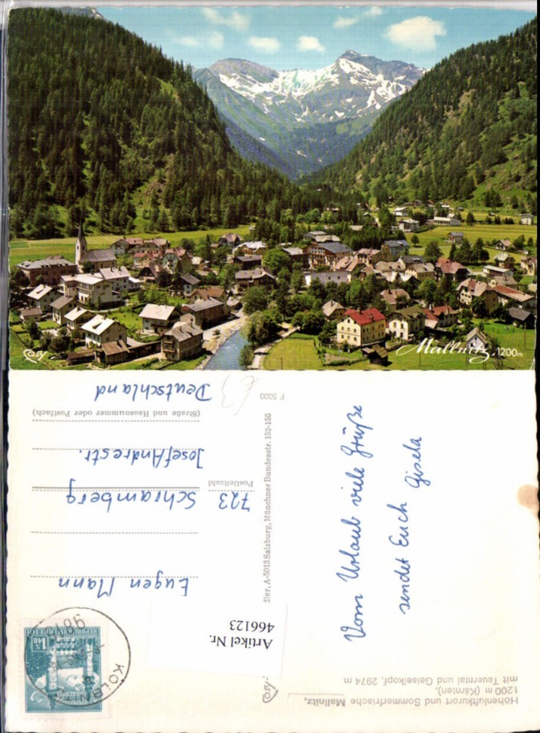 466123, Mallnitz Total view with Geiselkopf mountain backdrop