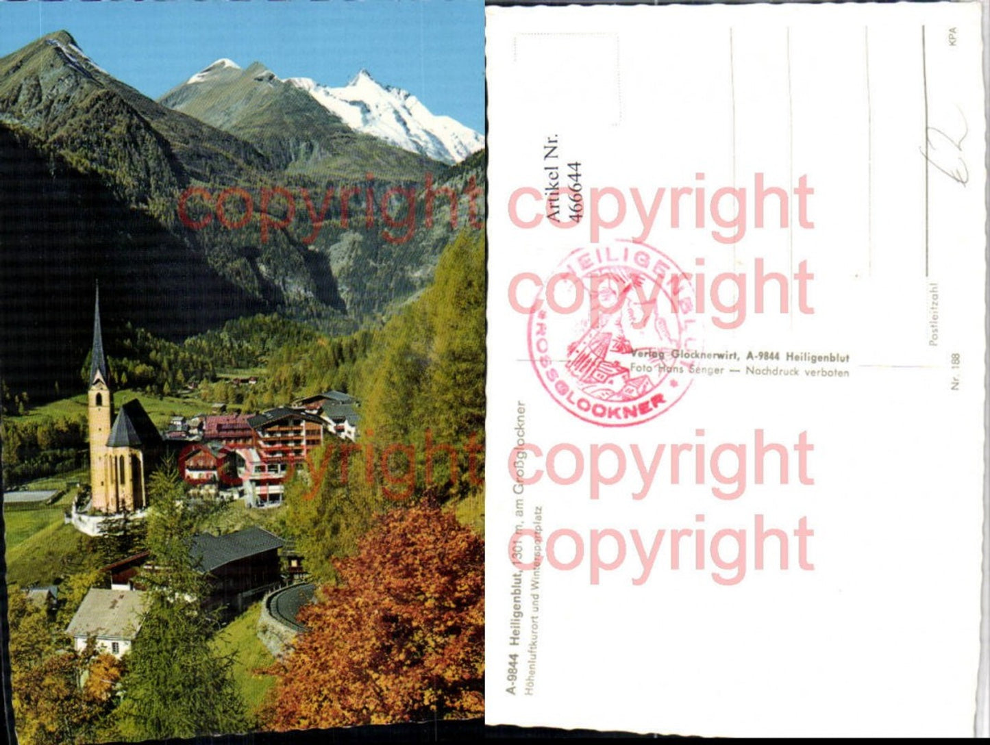 466644, Heiligenblut Total view with Großglockner mountain backdrop