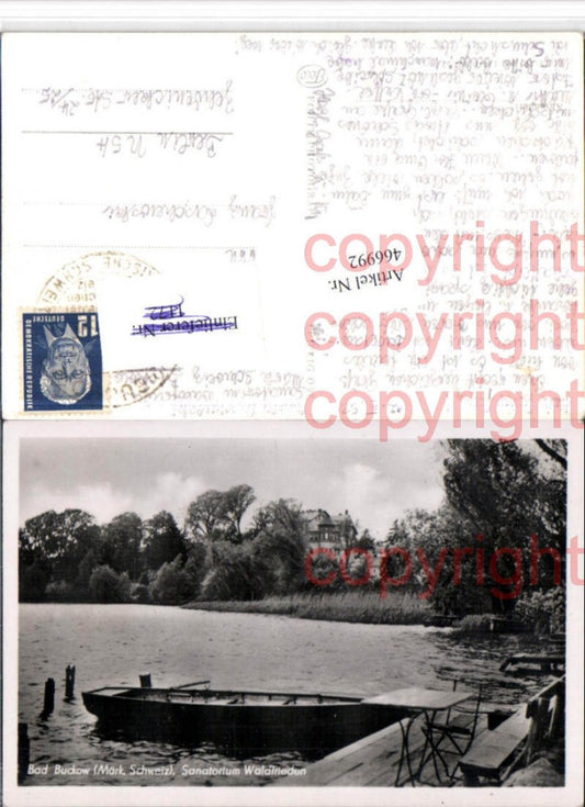 466992, Bad Buckow Sanatorium Waldfrieden Pond Boat