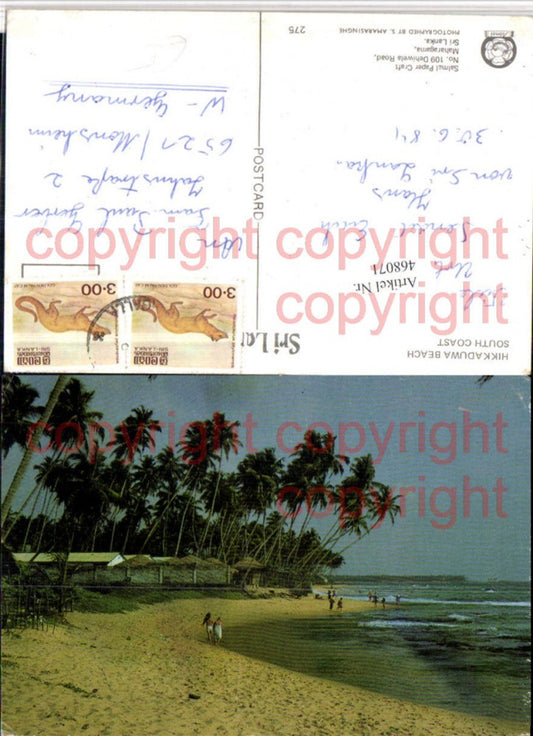 468071,Ceylon Sri Lanka Hikkaduwa Beach Beach palm trees
