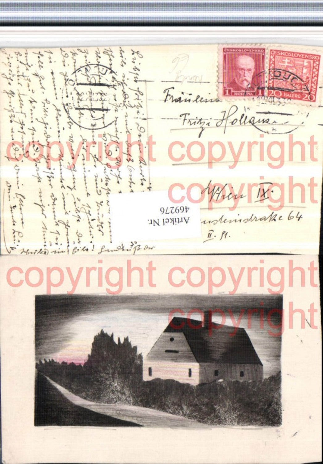469276, Artist AK Hand-painted Landscape House