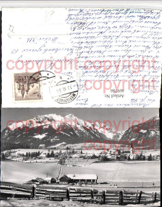 469786, Mariapfarr Total view against Granitzl mountain scenery winter scene