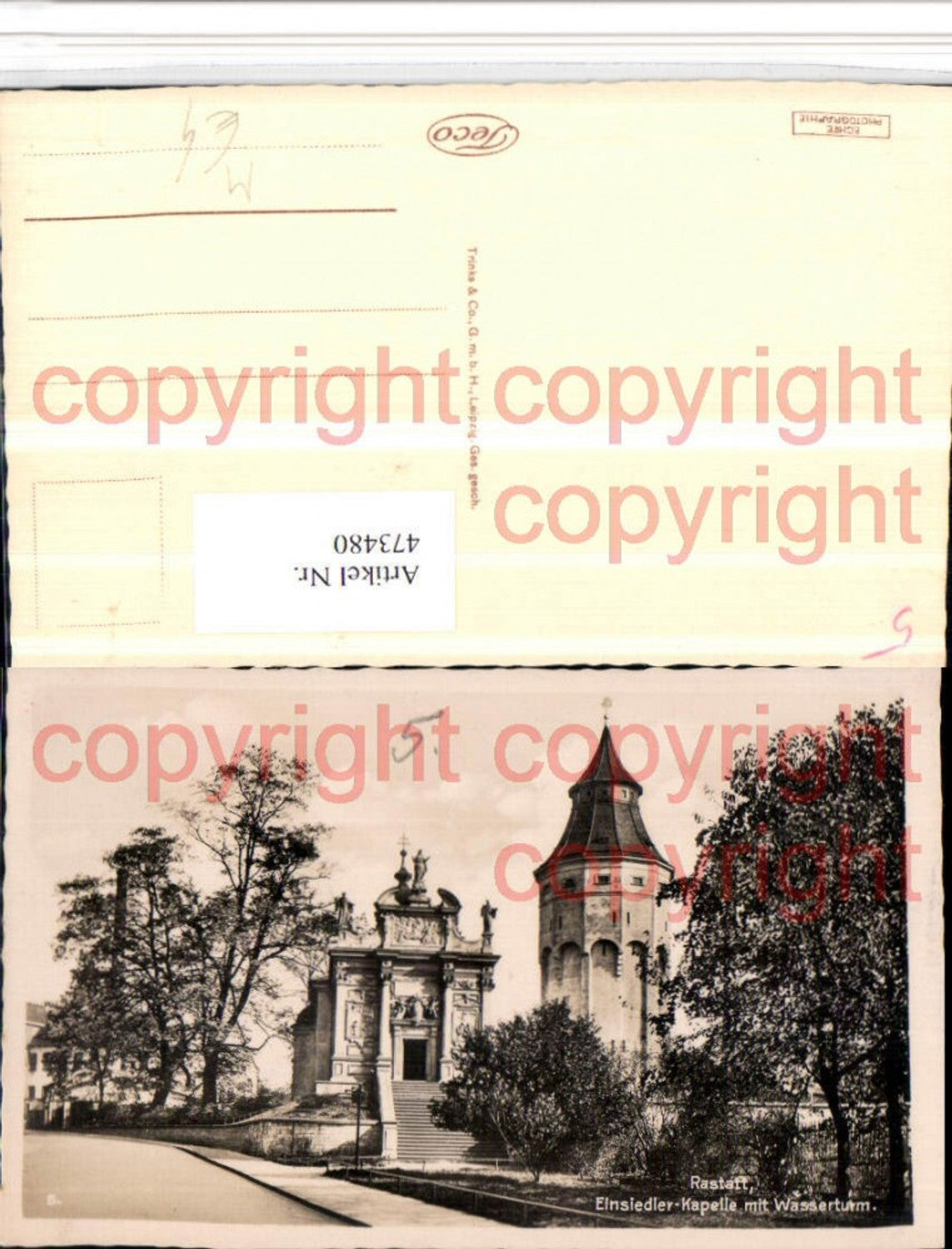473480, Rastatt Hermitage Chapel with Water Tower, Turm pub Trinks &amp; Co