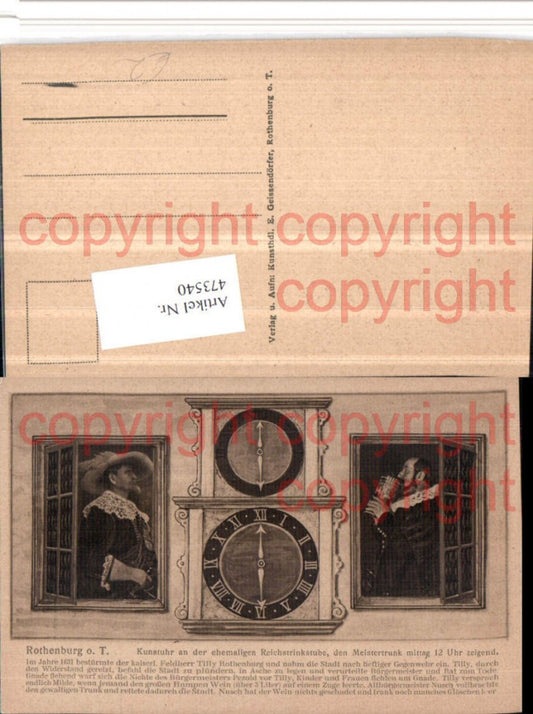 473540, Rothenburg ob der Tauber, art clock at the former Imperial Drinking Hall