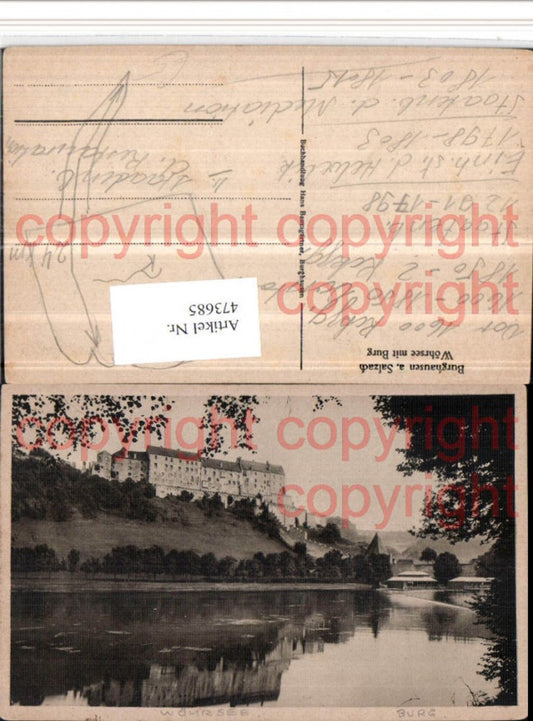 473685, Burghausen on the Salzach River, Wöhrsee Lake with castle