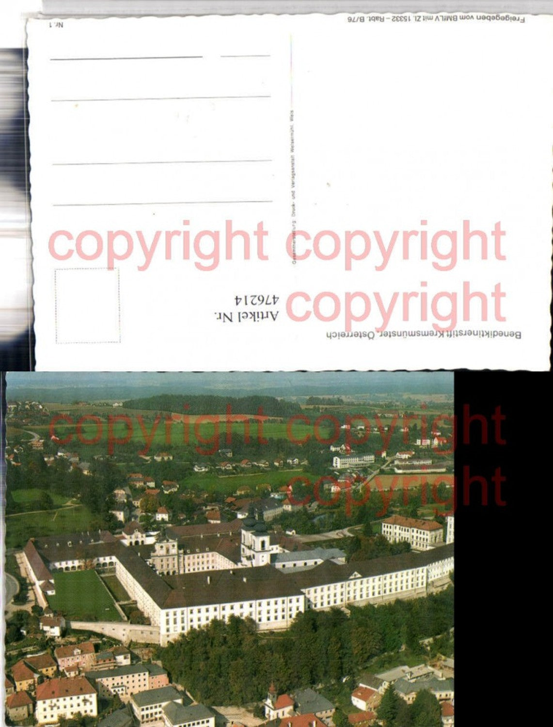 476214, Kremsmünster partial view with Benedictine Abbey