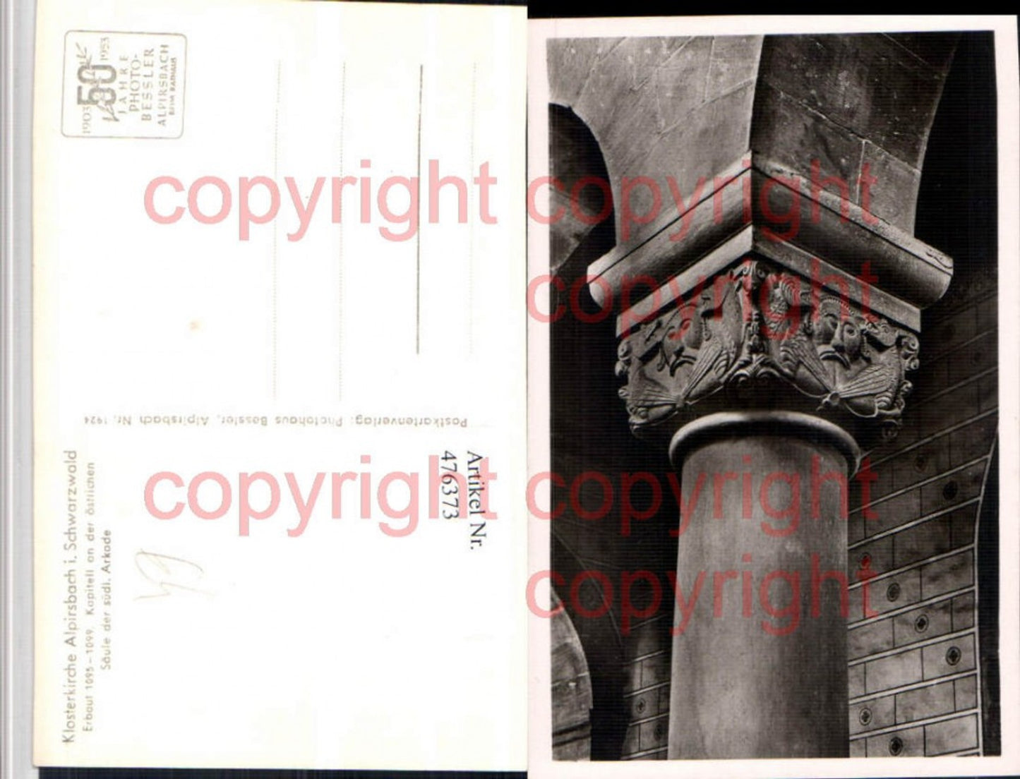476373, Alpirsbach in the Black Forest, Monastery Church, Capital, Stucco