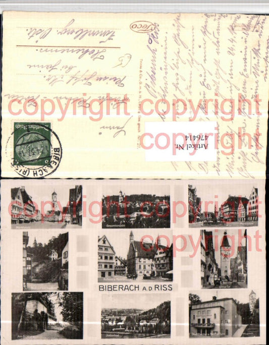 476414, Biberach an der Riss, Total Market Square, Town Hall, Theatre, Multi-view map