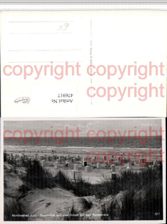 476917, North Sea resort Juist View from the dunes onto the beach