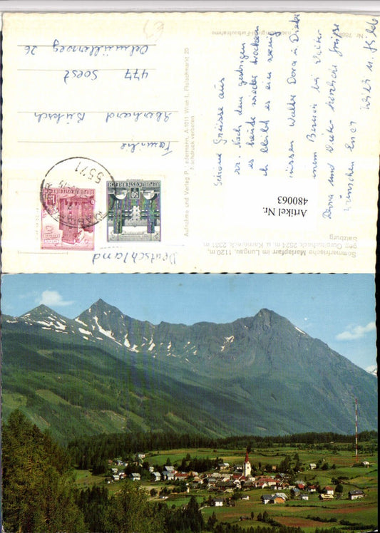 480063, Mariapfarr Total view against Gurpitscheck mountain scenery