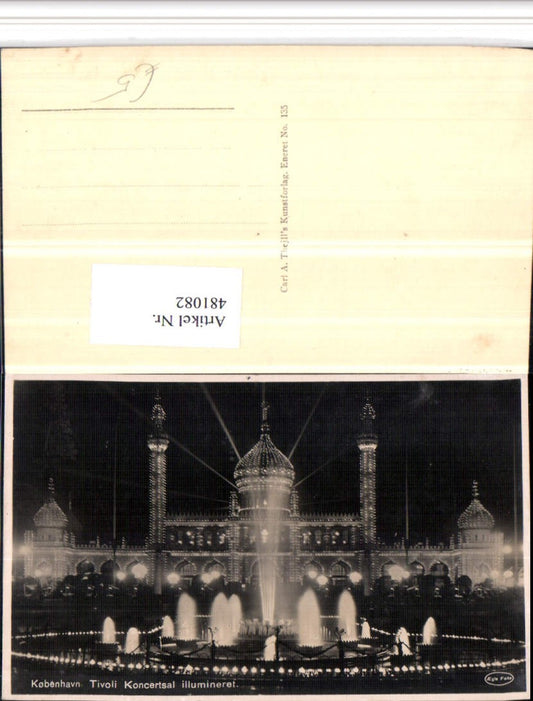 481082,Denmark Kobenhavn Copenhagen Tivoli Koncertsal illumineret