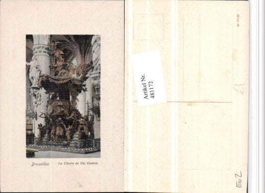 481172,Belgium Bruxelles Brussels La Chaire de Ste Gudule pulpit