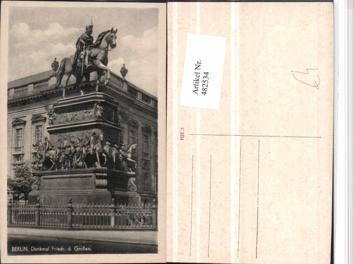 482534, Berlin Monument to Frederick the Great Statue