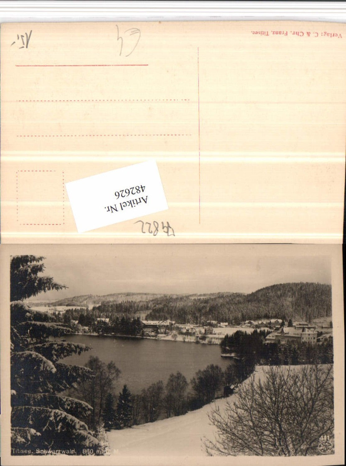 482626,Titisee im Schwarzwald Teilansicht Winterbild