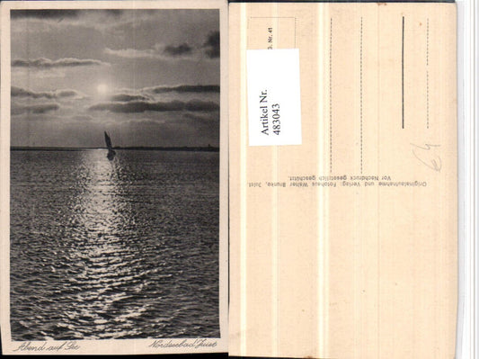 483043, North Sea resort Juist, evening at sea, sailboat