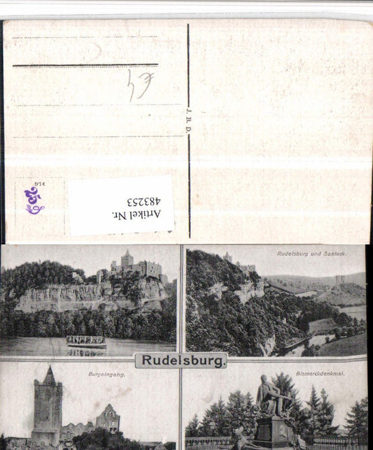 483253, Rudelsburg near Bad Kösen, Bismarck Monument, multi-view postcard