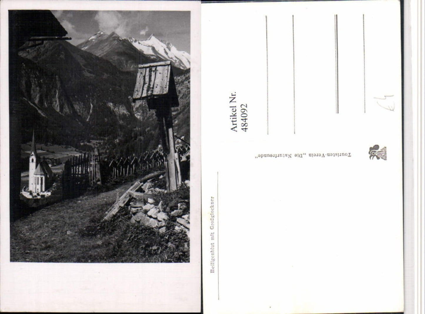 484092, Heiligenblut Church Wayside cross with Großglockner mountain backdrop