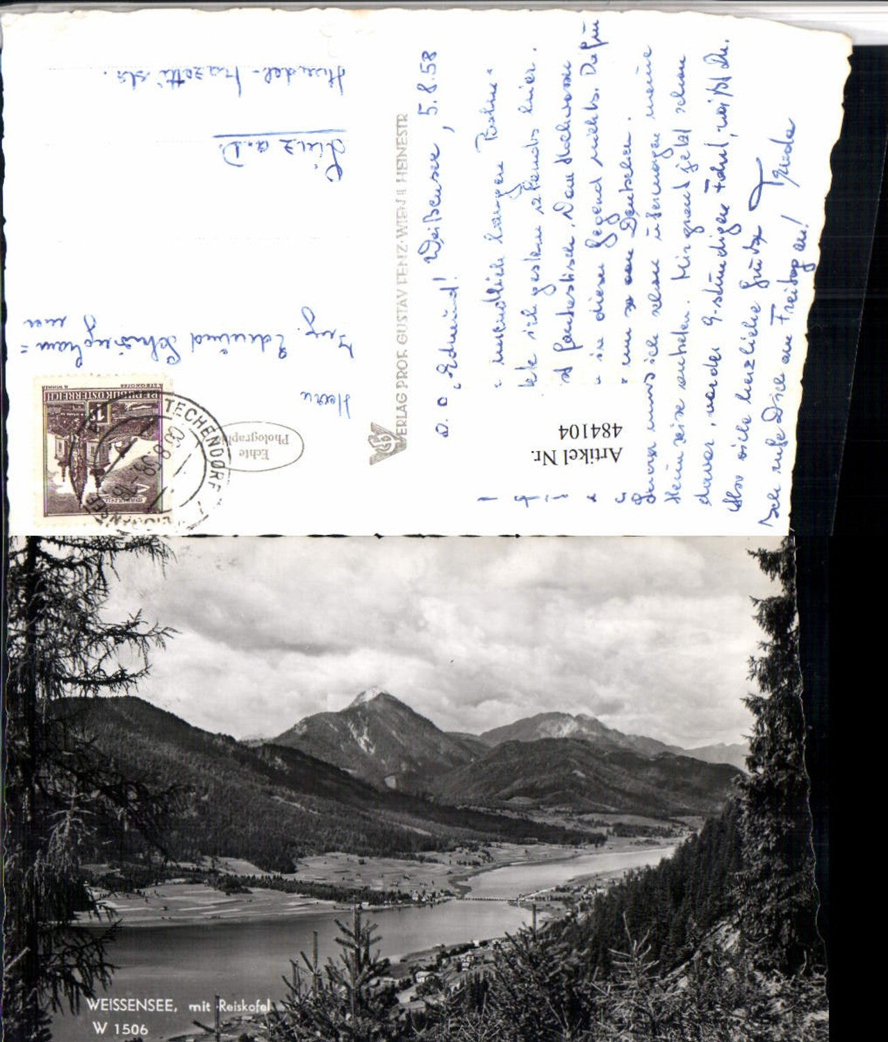 484104, Weissensee Lake with Reiskofel mountain backdrop