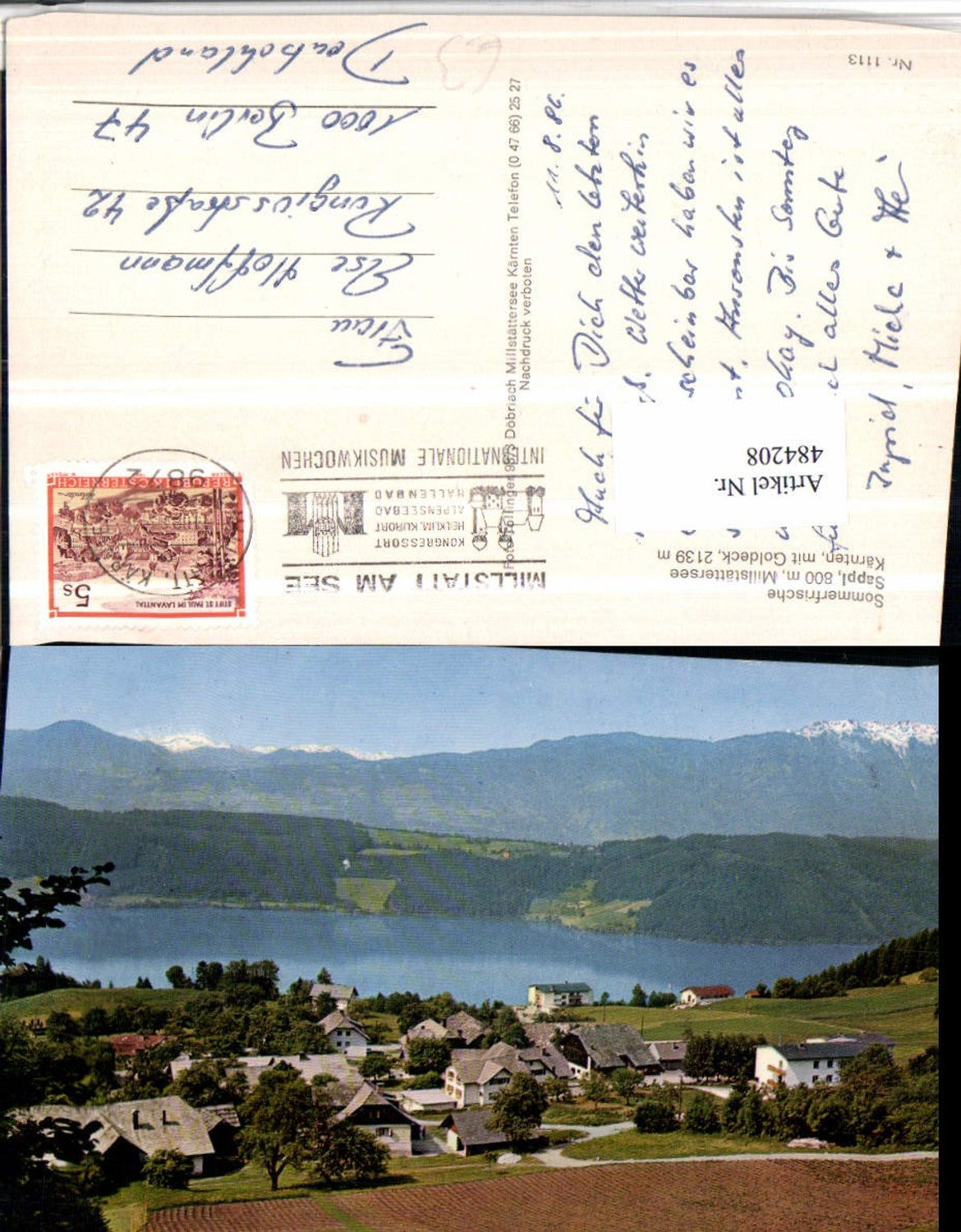 484208, Sappl am Millstättersee, partial view with Goldeck mountain backdrop