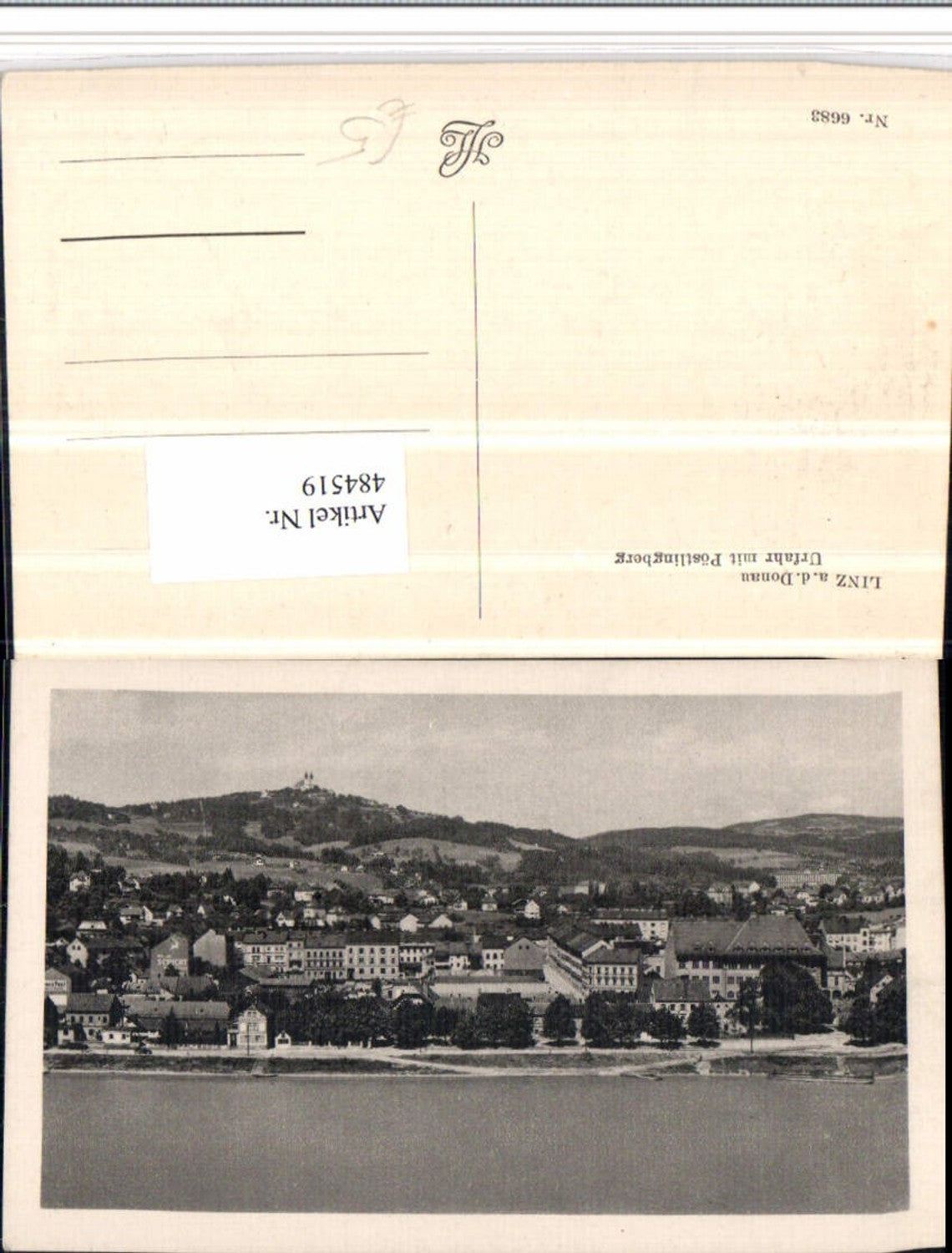 484519, Linz on the Danube, Urfahrt, partial view with Pöstlingberg