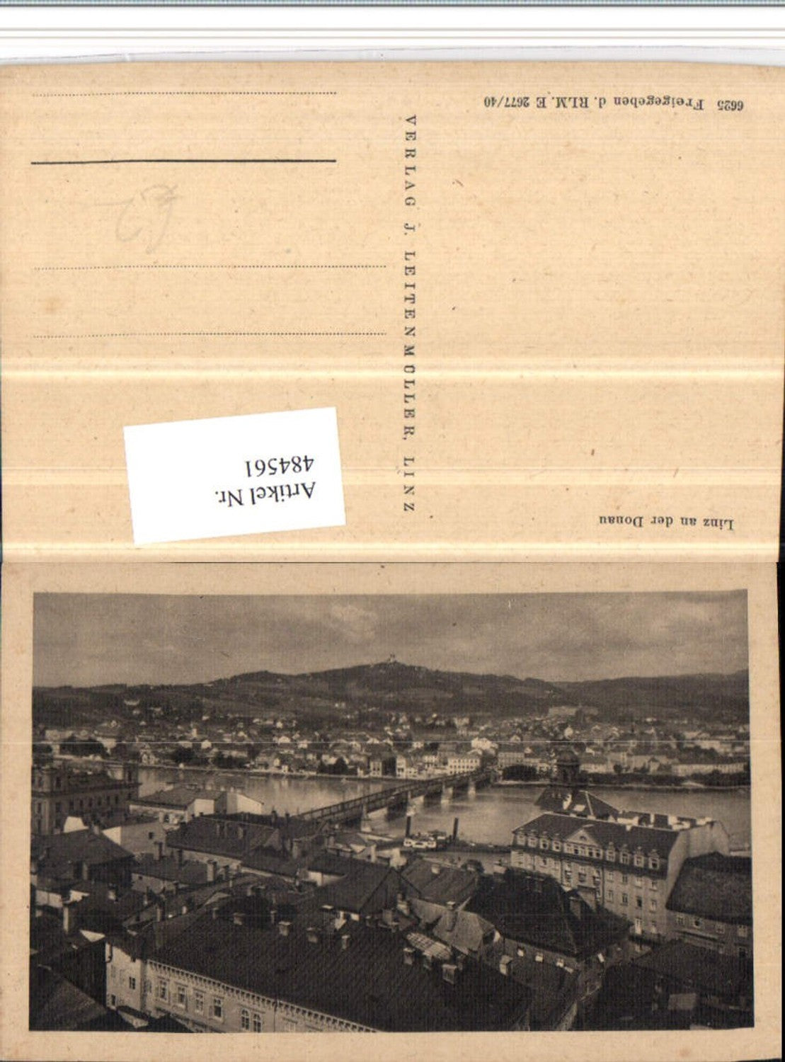 484561, Linz on the Danube, partial view of the bridge with Pöstlingberg