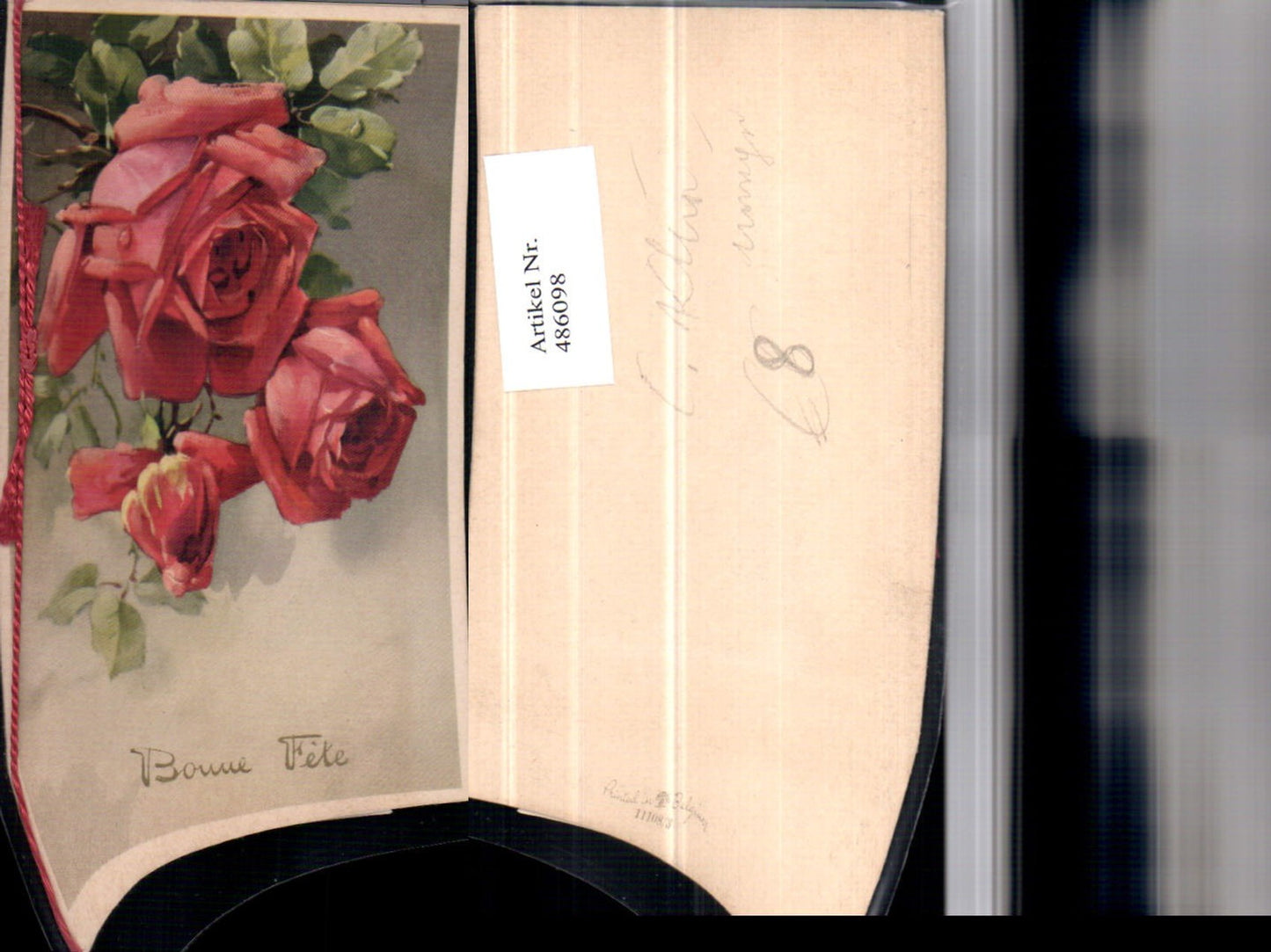 486098,Künstler AK Catharina Klein unsign. Büchlein Rote Rosen Blumen