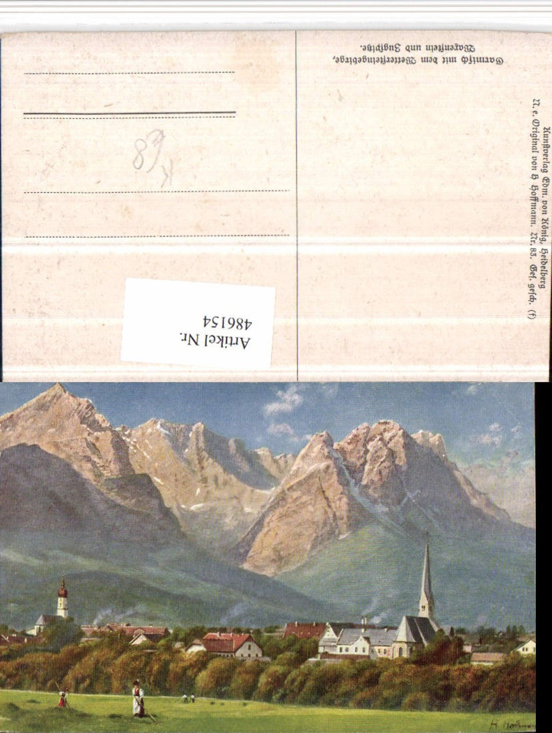 486154,Künstler AK Heinrich Hoffmann Garmisch m. Wetterstein pub Edm. König 83