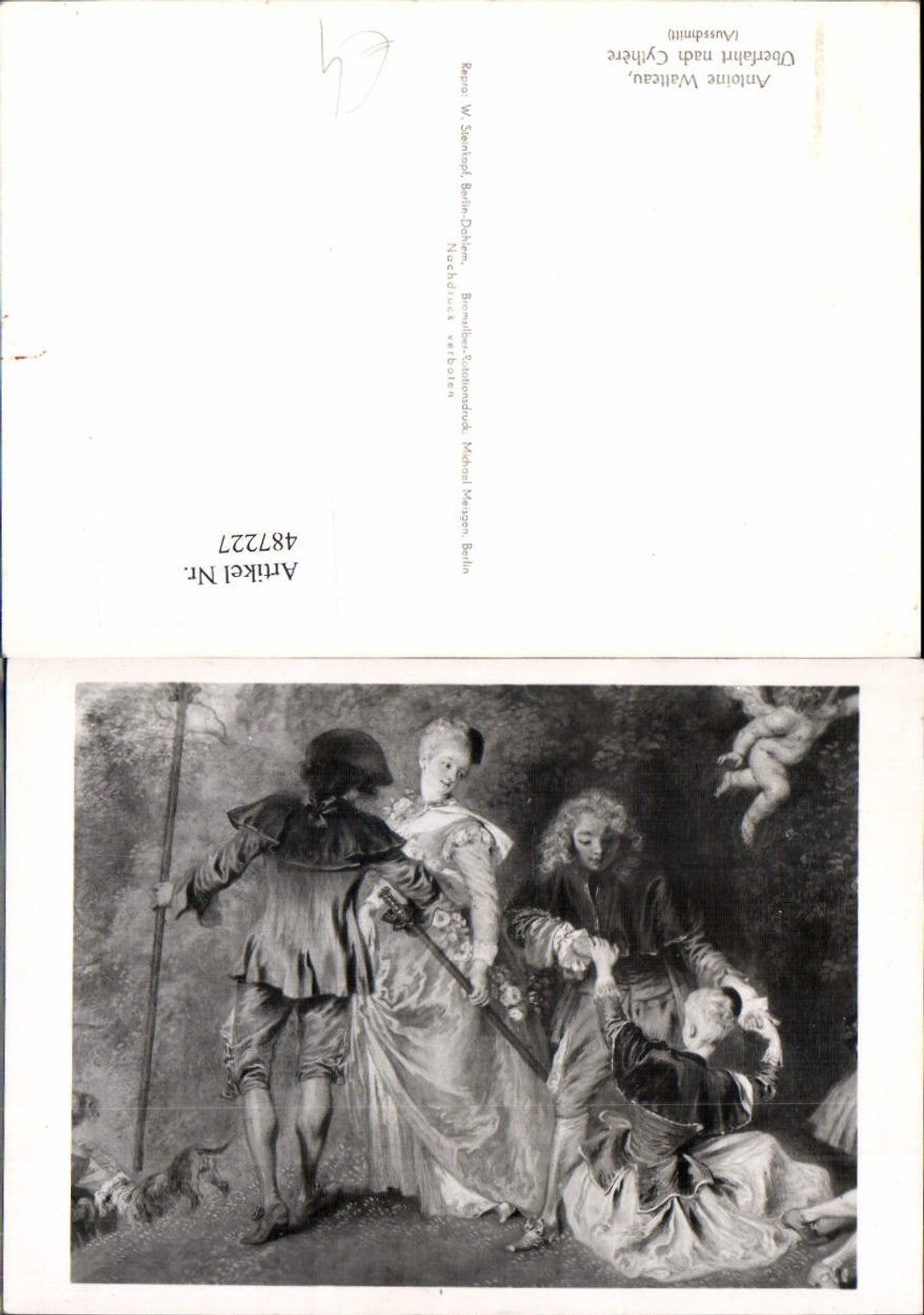 487227, Artist Ak Antoine Watteau Crossing to Cythere Nobility Monarchy