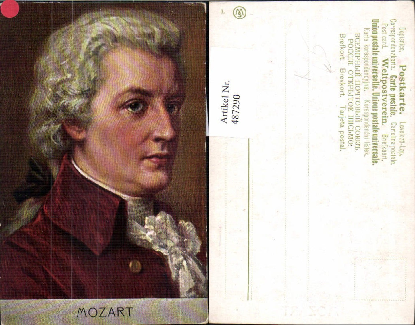 487290, Artist Ak Mozart Portrait Composer