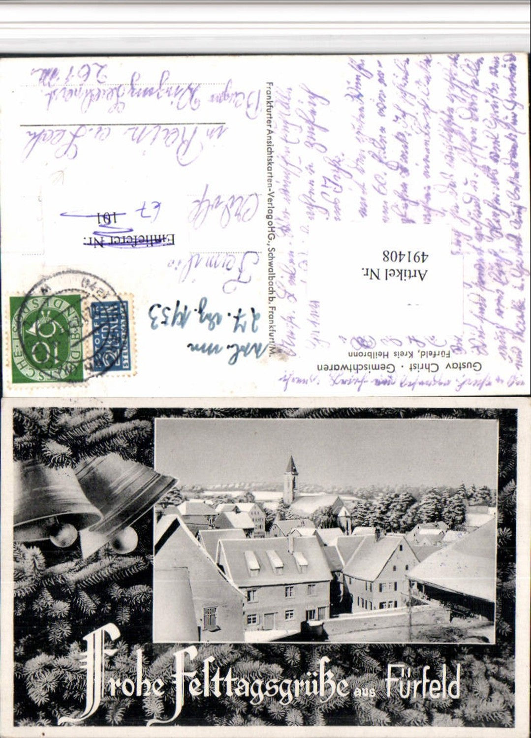 491408, Fürfeld near Bad Rappenau, partial view, passe-partout, bells