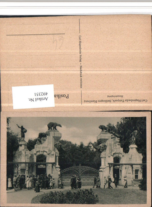 492351, Hamburg Stellingen Carl Hagenbeck's Zoo Main Entrance