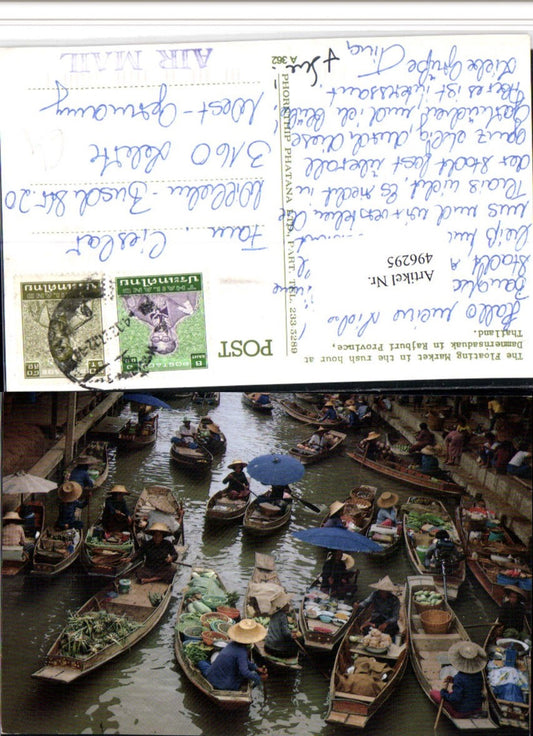 496295, Thailand Rajburi Province Floating Market Boats